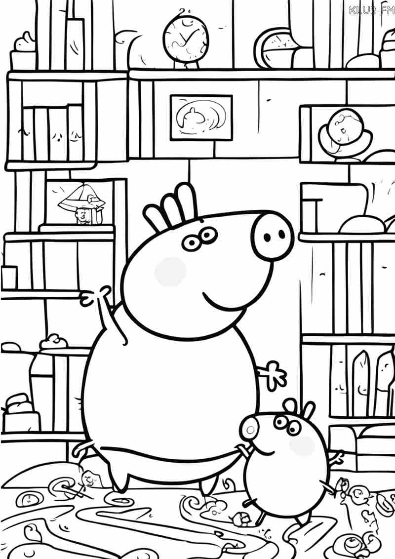 Druckfähiges Malbuch Peppa Pig